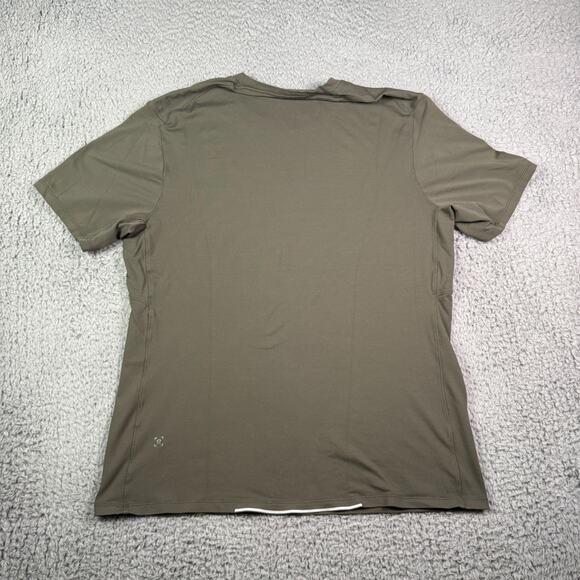 Lululemon Shirt Mens M Green Dry Sense License to Train Short Sleeve Reflective - Picture 3 of 7
